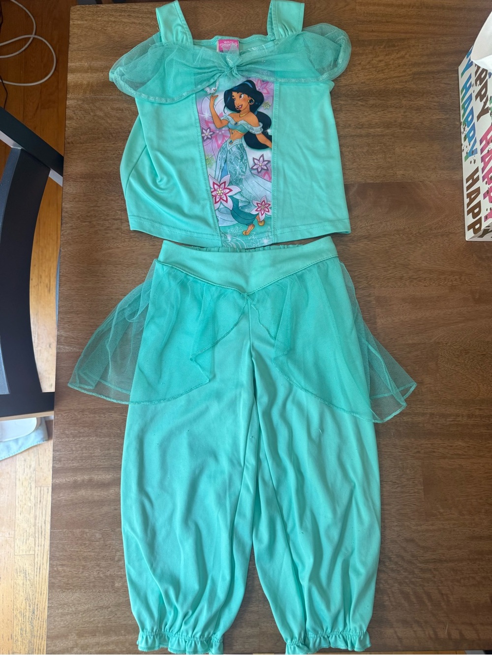 Disney Girls' Turquoise Jasmine Pajamas Two-Piece Set
